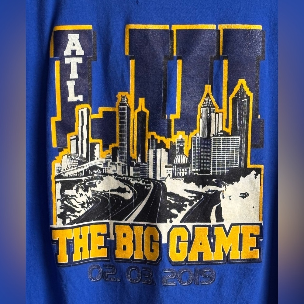 2019 Super Bowl LIII 53 LA Rams Conference Champions T-Shirt Size Large Blue - Picture 2 of 6